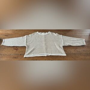 POL Sweater Women Knit Chunky‎ Long Sleeve Crew Neck Neutral Color